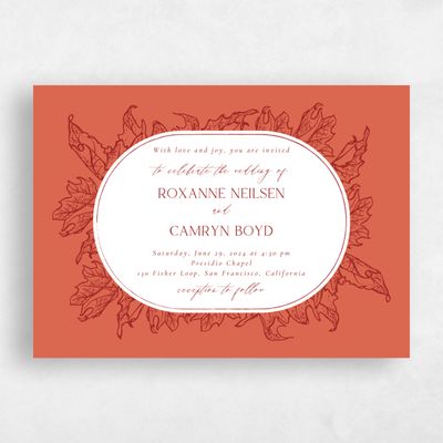 Burnt Orange Wedding Invitation - Velarde Landscape