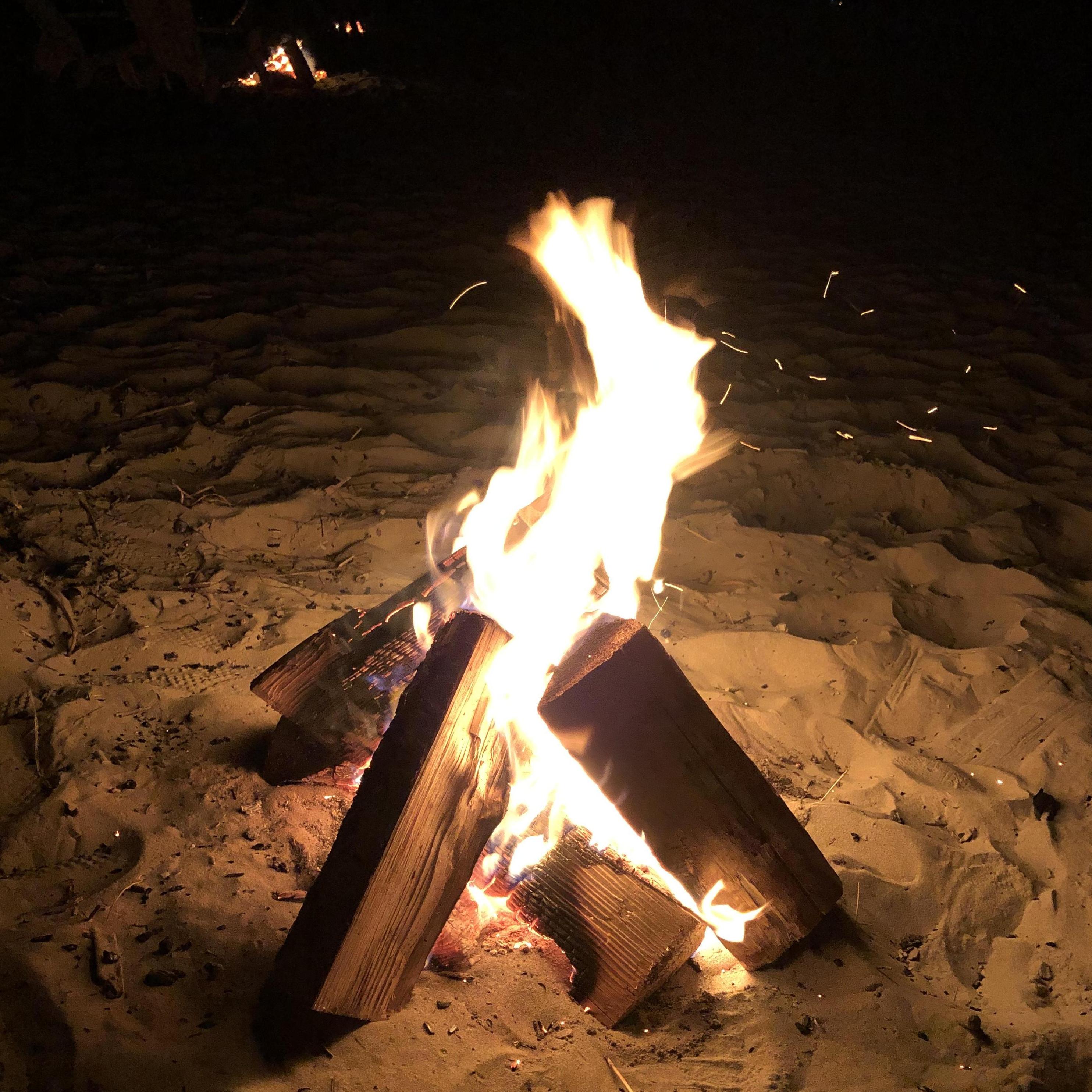 Bonfire on the beach, Cannon Beach, Oregon.