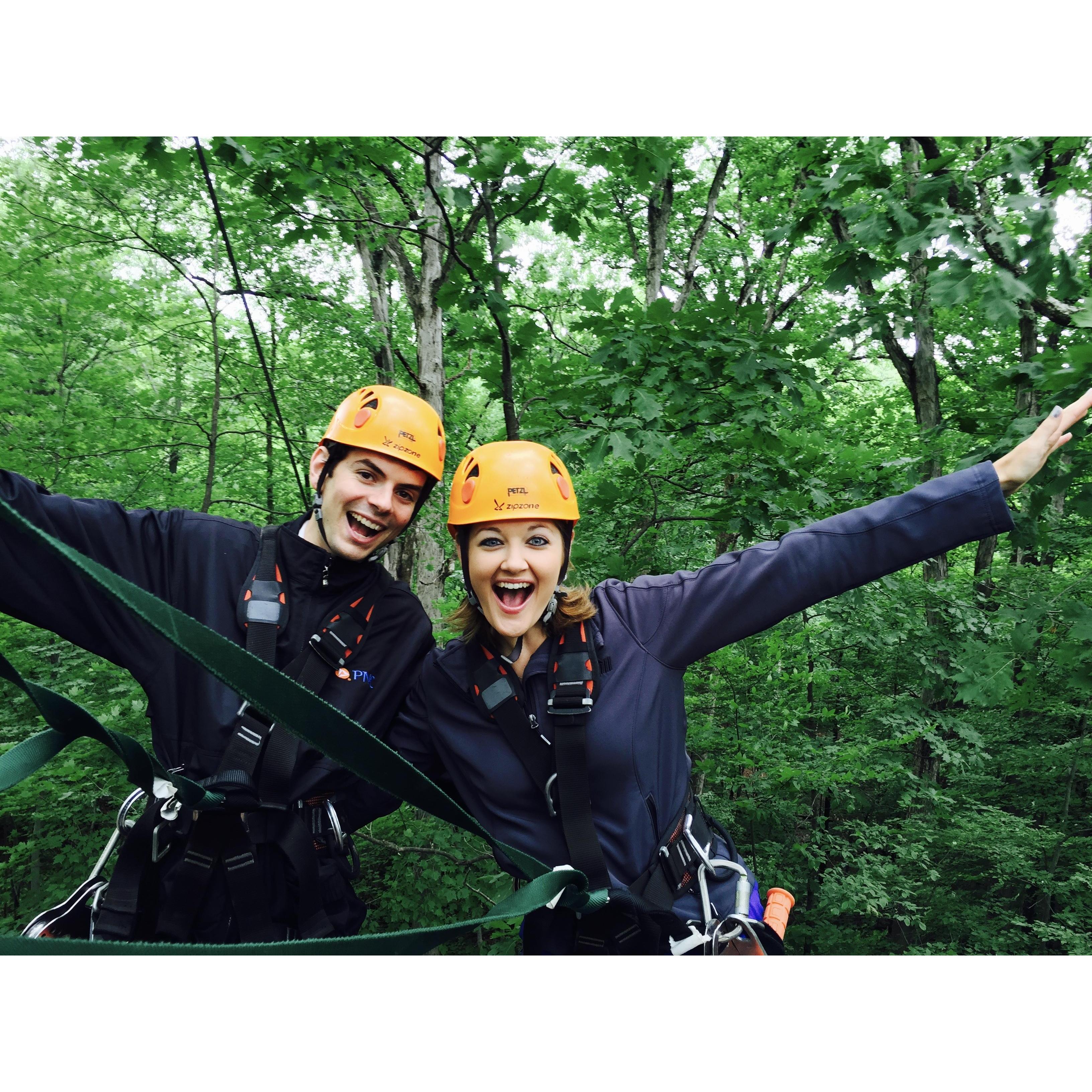 June 2015 - Columbus, Ohio - Zip-lining for Michael's Birthday