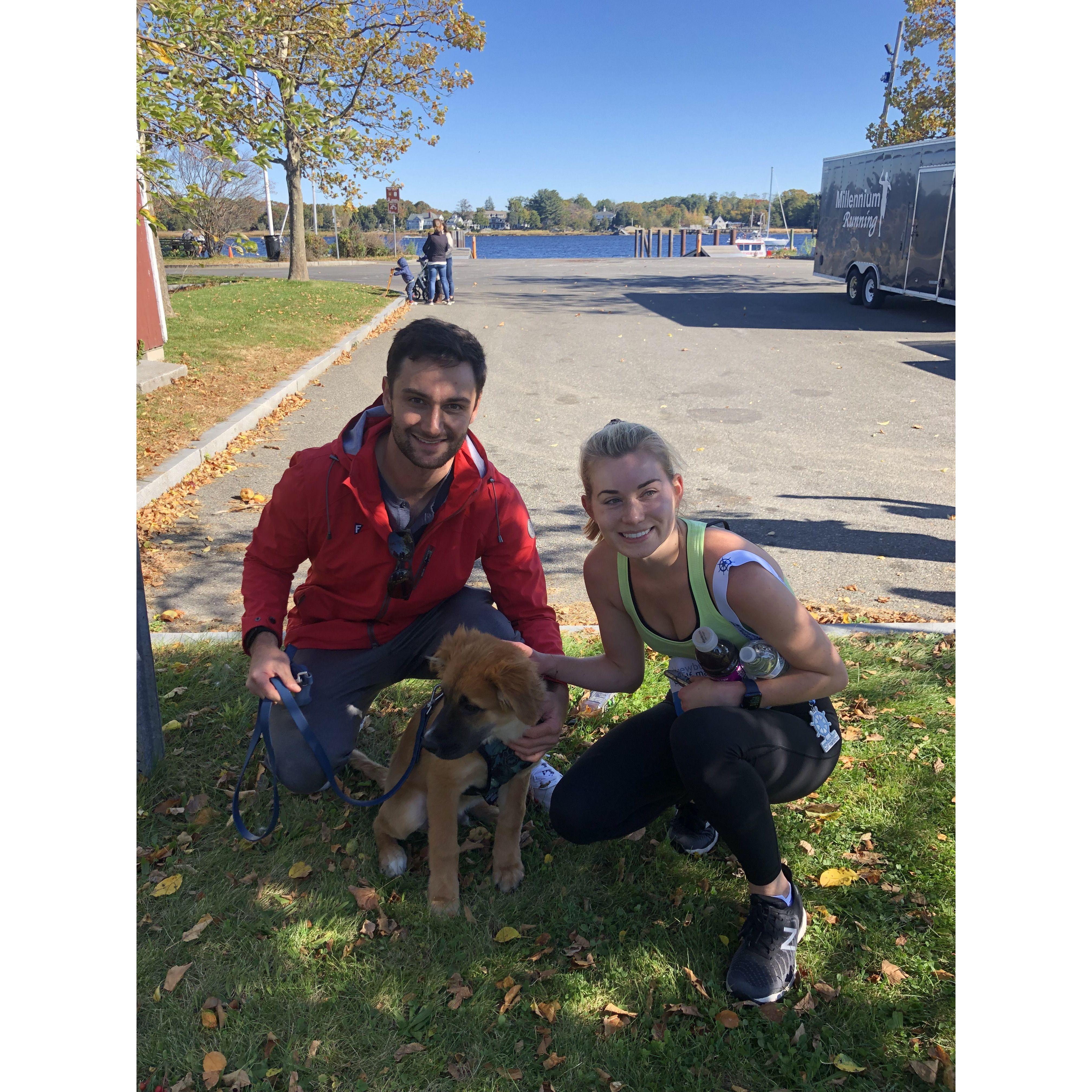 Melissa's half marathon with special guest Leo