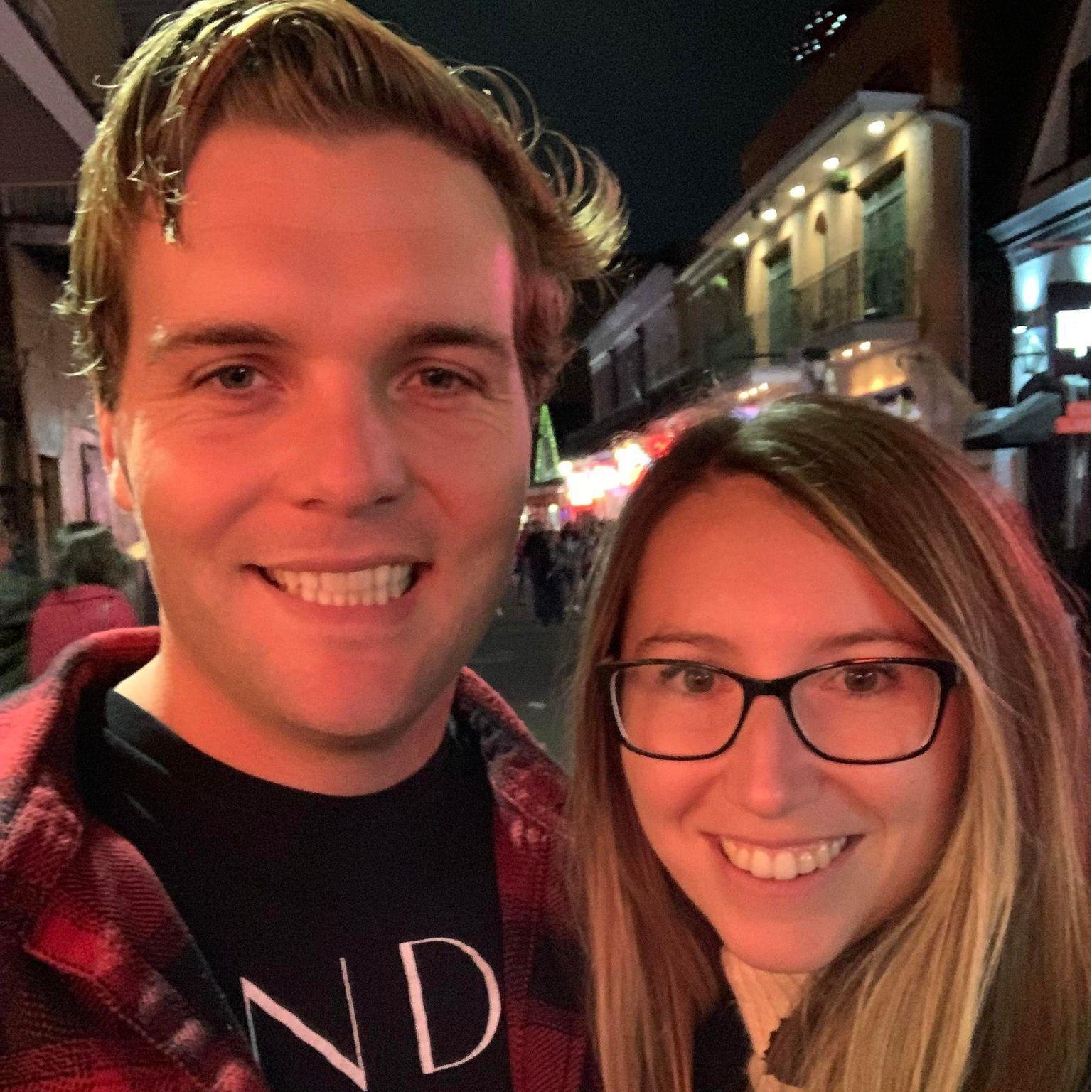 Bourbon Street in New Orleans after our first NFL game together