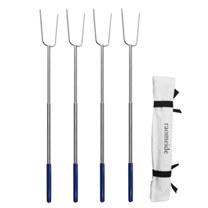 32" Heavy Duty Hot Dog Roasting Sticks for Campfire, Smores Sticks for Fire Pit Long, Marshmallows Skewers (4 Pack)