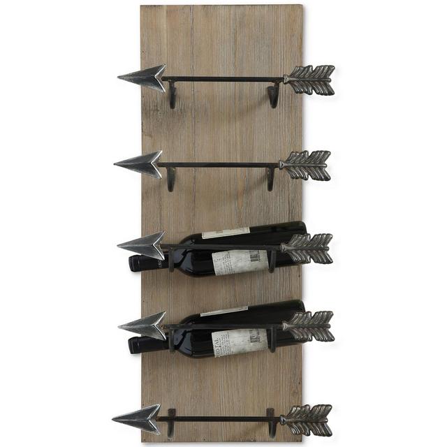 Wood Frame Wine Holder with Metal Arrows