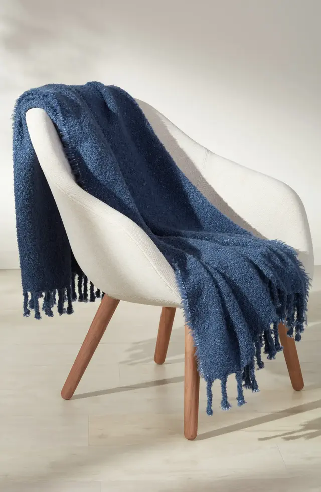 Nordstrom Haven Tassle Throw in Blue Vintage