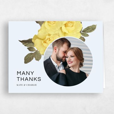 Lightest Sky, Yellow Wedding Thank You - Woads Portrait