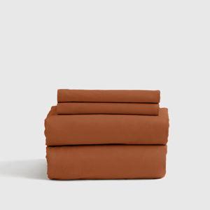 Organic Brushed Cotton Sheet Set in Terracotta