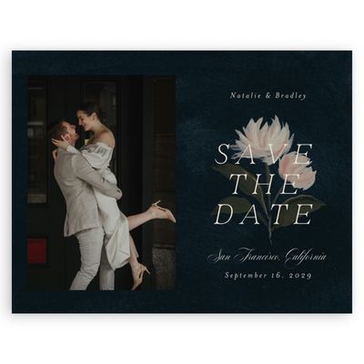 Darkest Teal, Blue Wedding Digital Save the Date - Brocard Photo