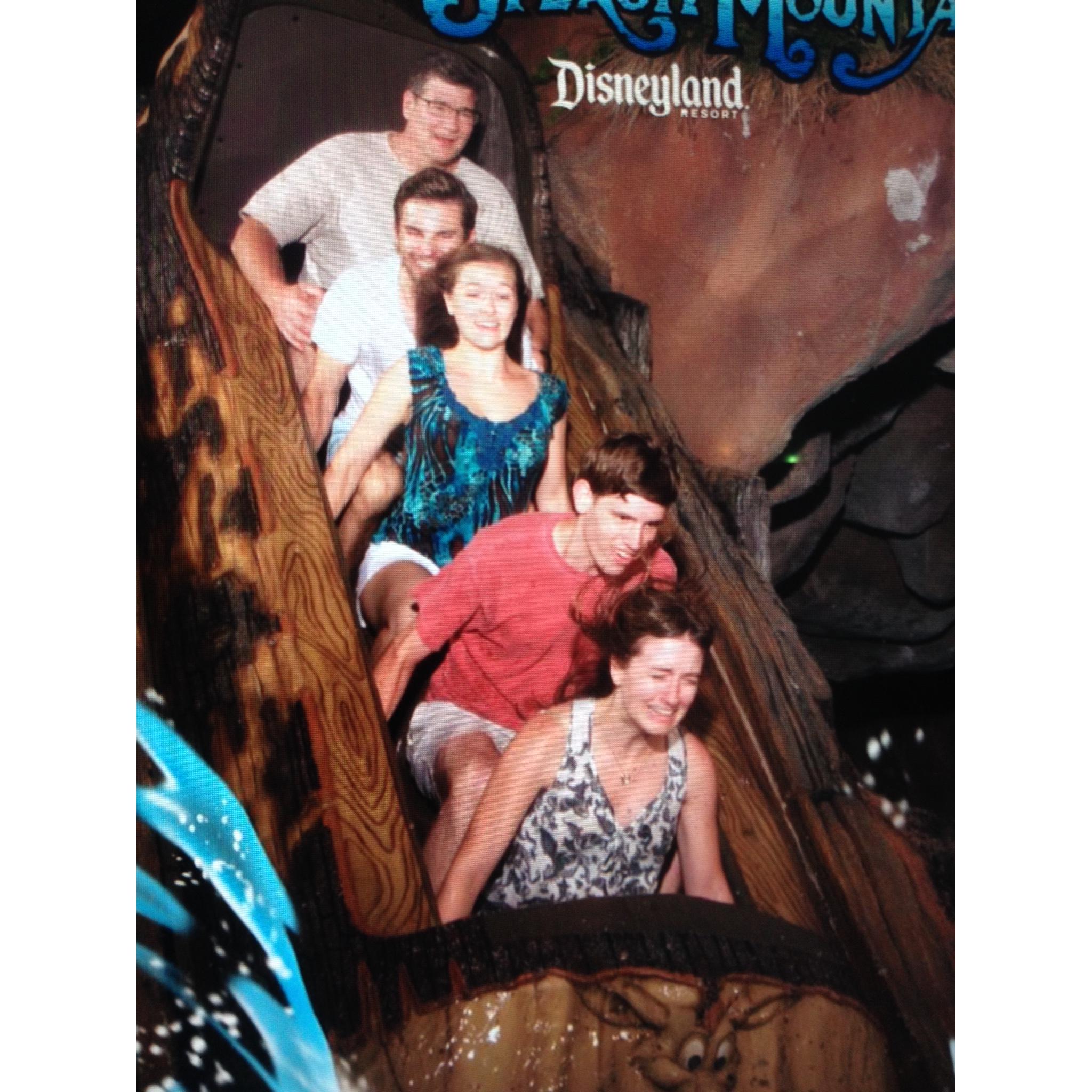 Jack made Cori sit in front on Splash Mountain and she was not happy about it. Disneyland, 2015