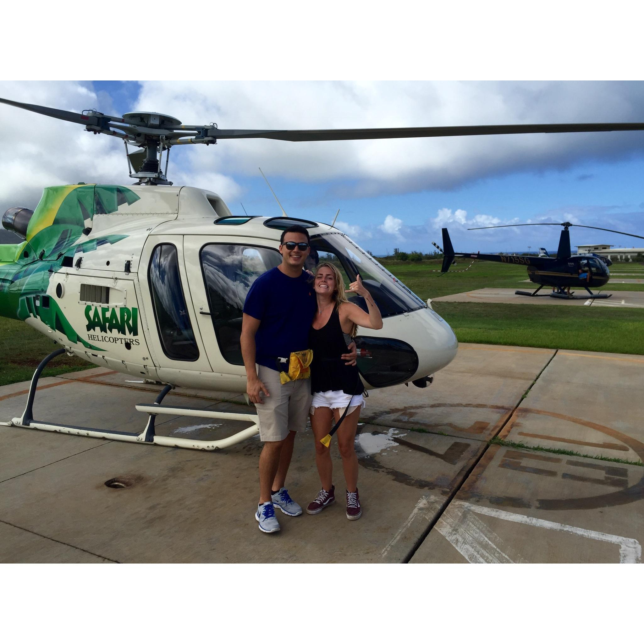 In Kauai, Hawaii after a helicopter ride! 2016