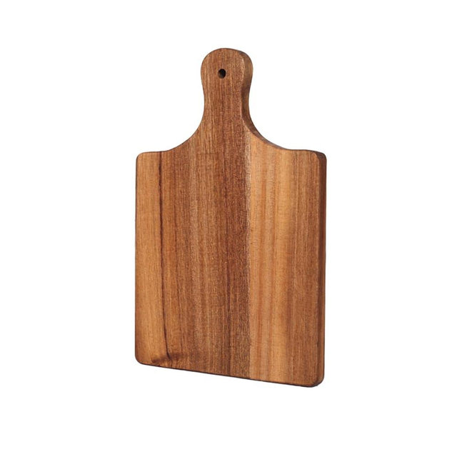ROLUXENTIA Acacia Wood Serving Board with Handle, Small Size 11" x 8"- Wooden Cutting Chopping Board for Meat, Vegetables, Bread, Charcuterie, Cheese Board - Food Serving Tray for Kitchen Appetizers
