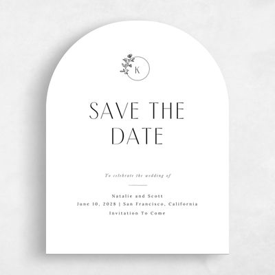 White Arch Wedding Save the Date - Positano Portrait