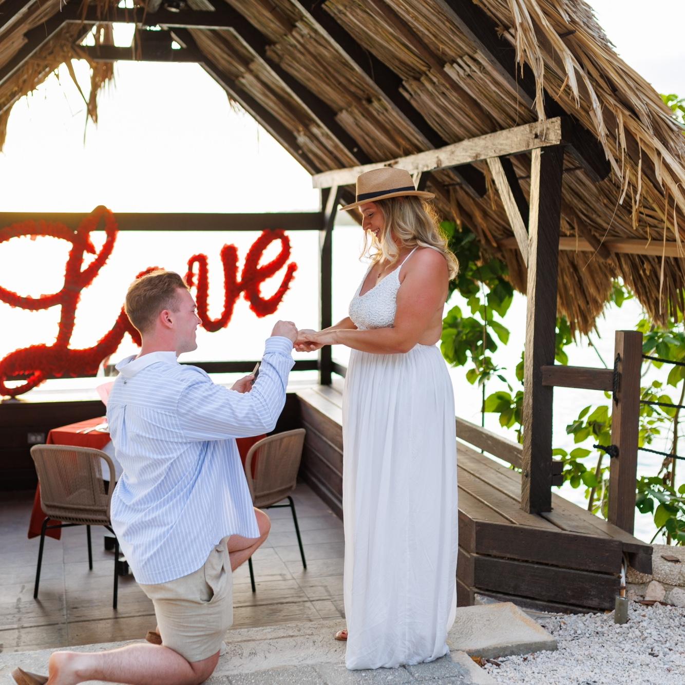 The big proposal! Jake planned a surprise vacation to Curacao where the proposed to Nataliya on their anniversary