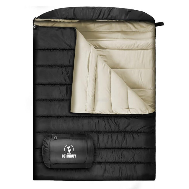 FORINBUY 0 Degree Double Sleeping Bag for Adults, 2 Person Cold Weather Queen Size Sleeping Bag, Waterproof Winter Double Sleeping Bag, Suitable for Couples or Family Camping, Hiking, RV Traveling