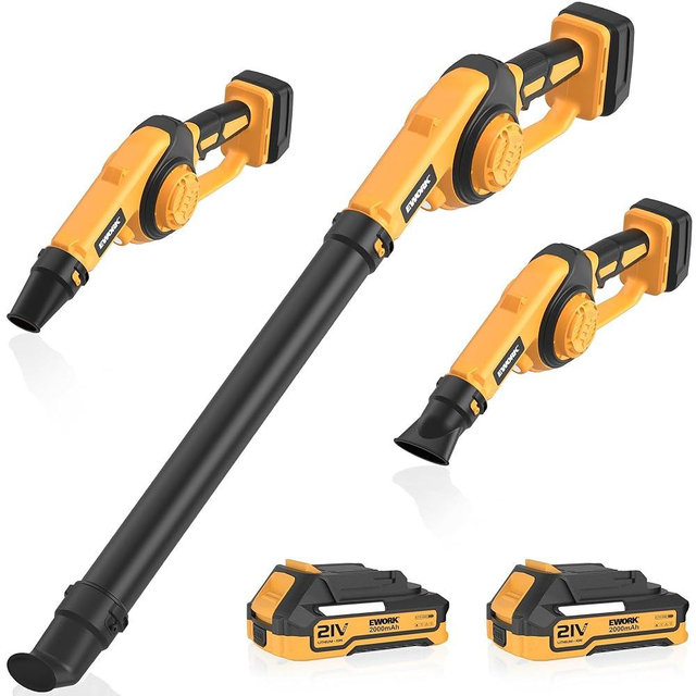 EWORK Small Leaf Blower Cordless 200 MPH Mini Electric Leaf Blower Handheld 21V with Battery and Charger, Lightweight Powerful Blowers Compact for Jobsite, Patio Cleaning, Lawn Care, Blowing Leaves