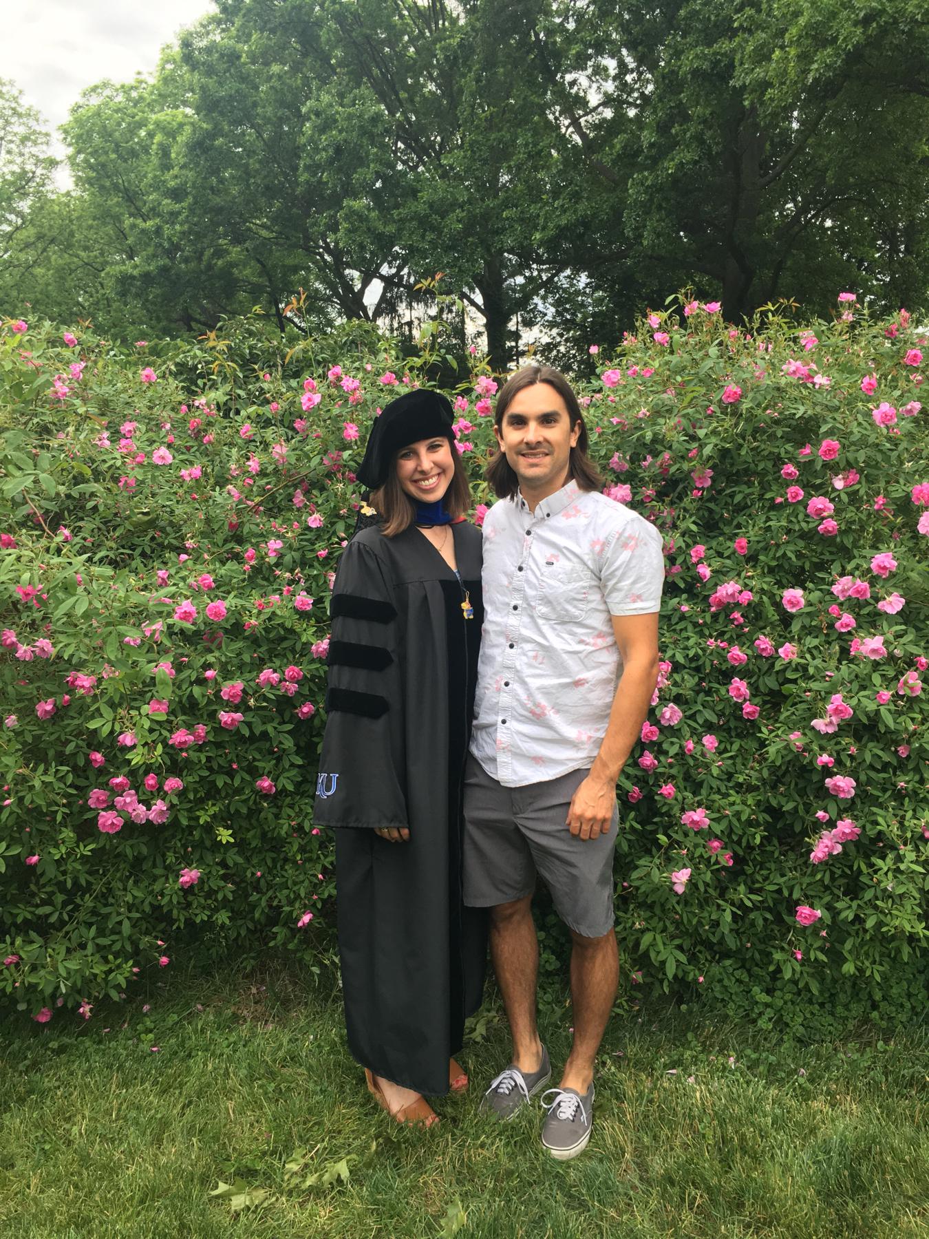Finally both done with our doctorates from the University of Kansas