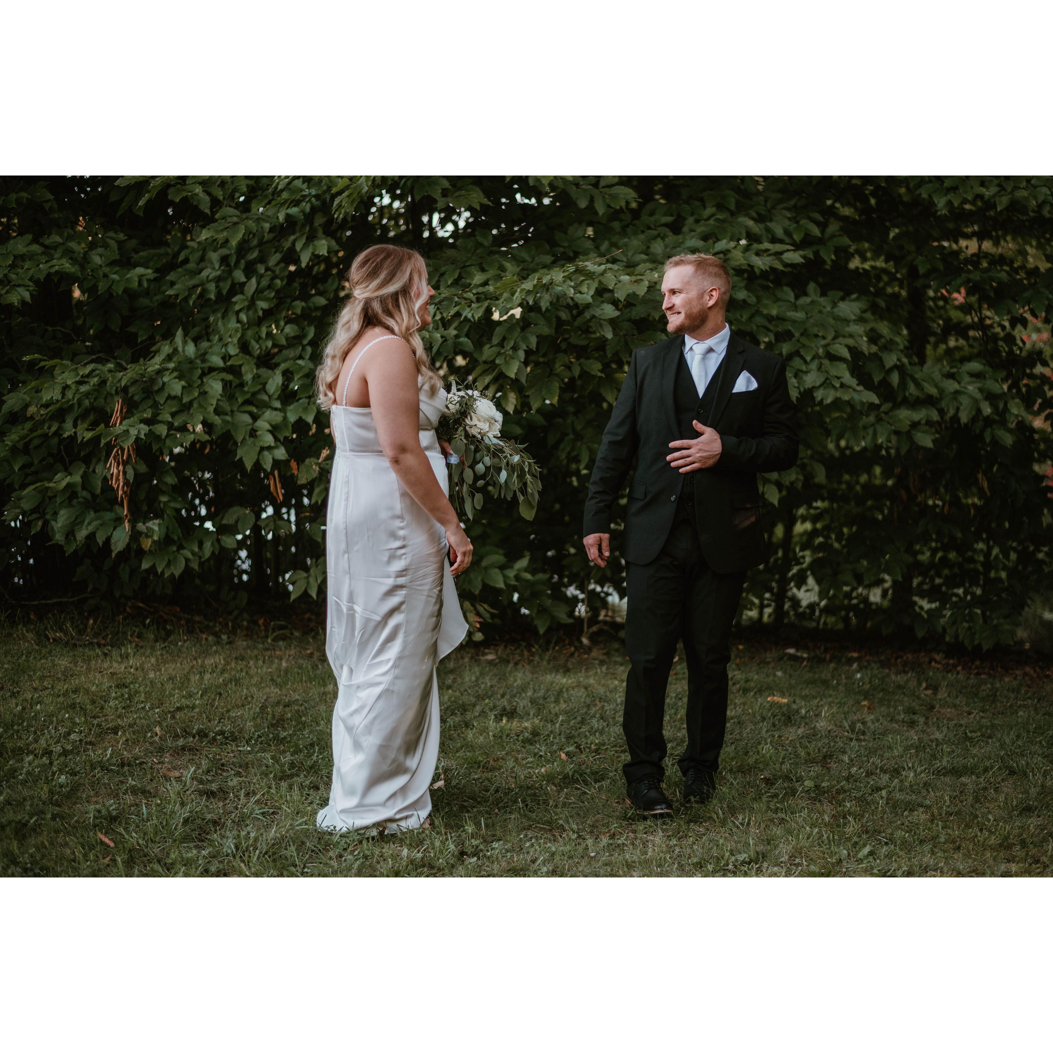 First look because this wedding was actually the "rehearsal."