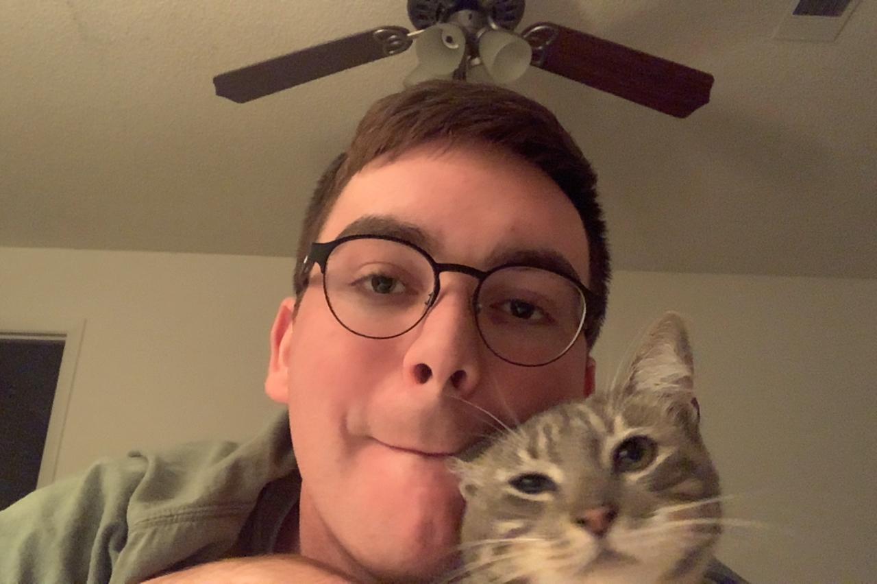 a standard FaceTime date ft. Nieman Marcus (Greg’s cat)