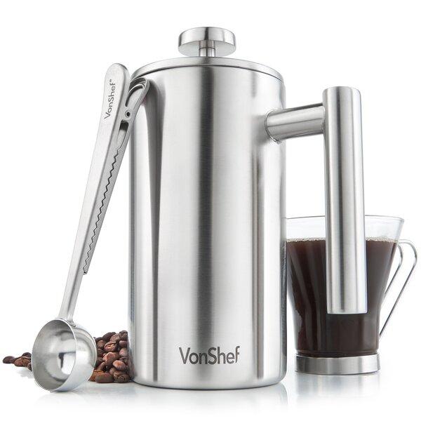 VonShef Double Walled 12-Cup French Press Coffeemaker