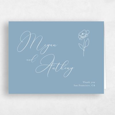 Dusty Blue Wedding Thank You - Belencito Landscape