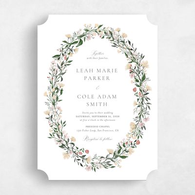 White Ticket Wedding Invitation - Melody Portrait