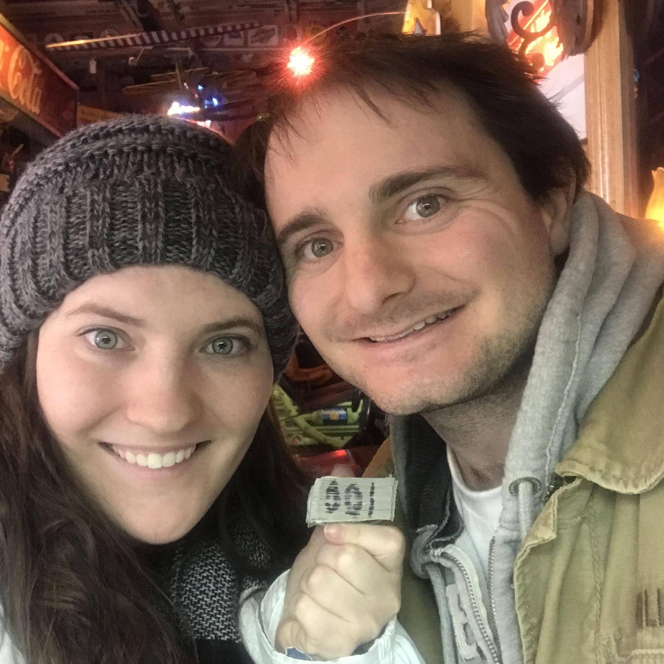 Winning big at Marvin's Marvelous Mechanical Museum in Farmington Hills, Michigan December 2017