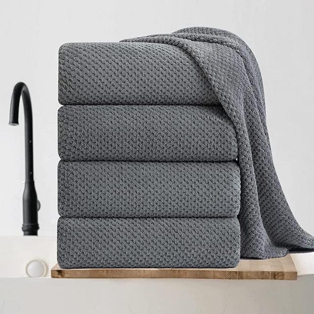 Gray Bath Towels Set 35x70 Inches - Luxury 600 GSM Oversized Bath Sheet Towel,Extra Large Microfiber - Quick Dry,Highly Absorbent,Super Soft Shower Towels Spa Hotel Bathroom Towel Set (4-Pack)