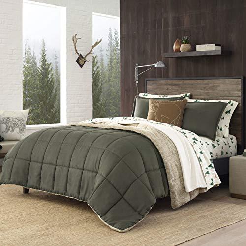 Eddie Bauer Sherwood Sherpa Comforter Set, King, Green