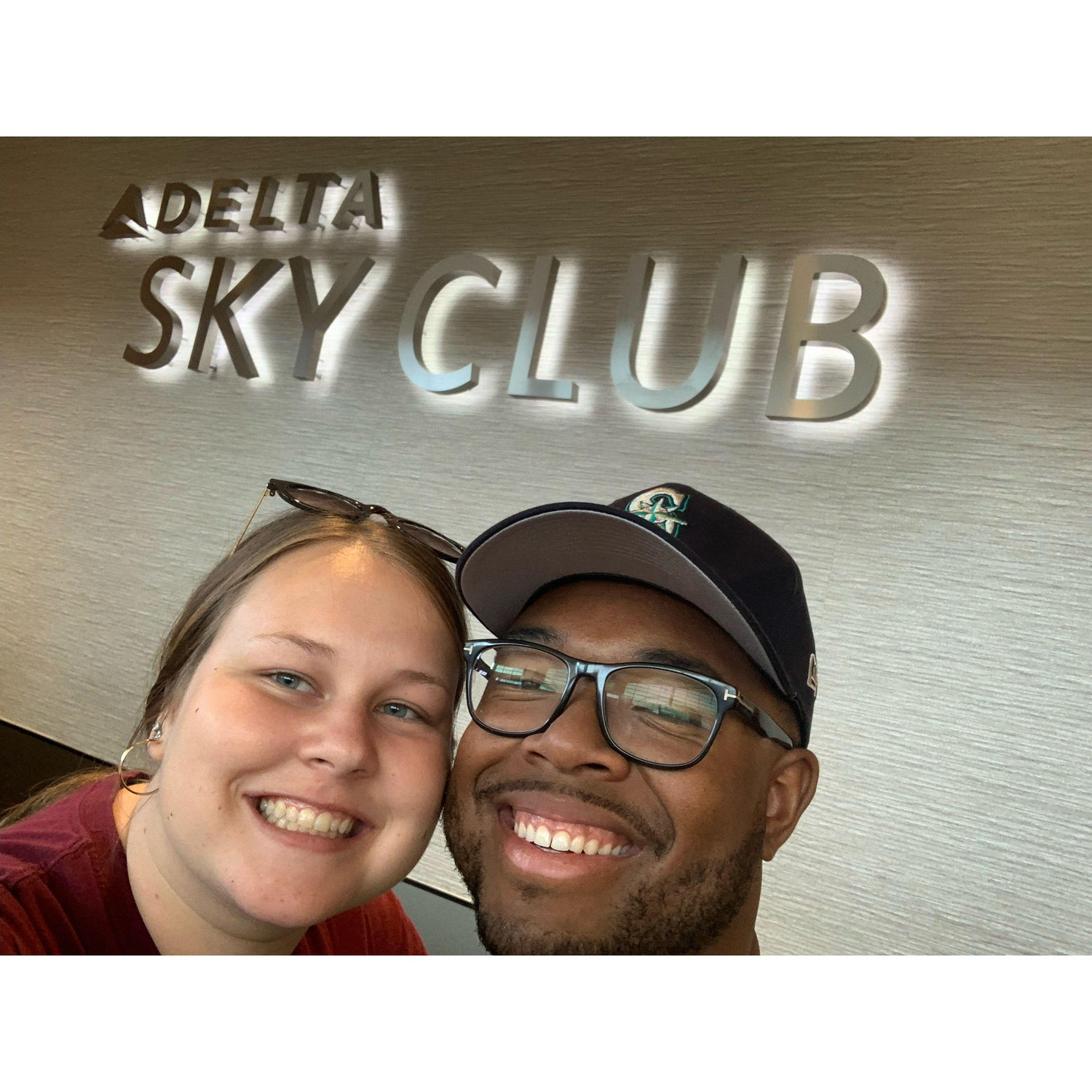 6.23.22 ~ First trip together. Kyle wowed Shannon with the couple's first of many visits to a Delta Sky Club. She packed her bag full of free snacks before visiting her cousin in Washington D.C.