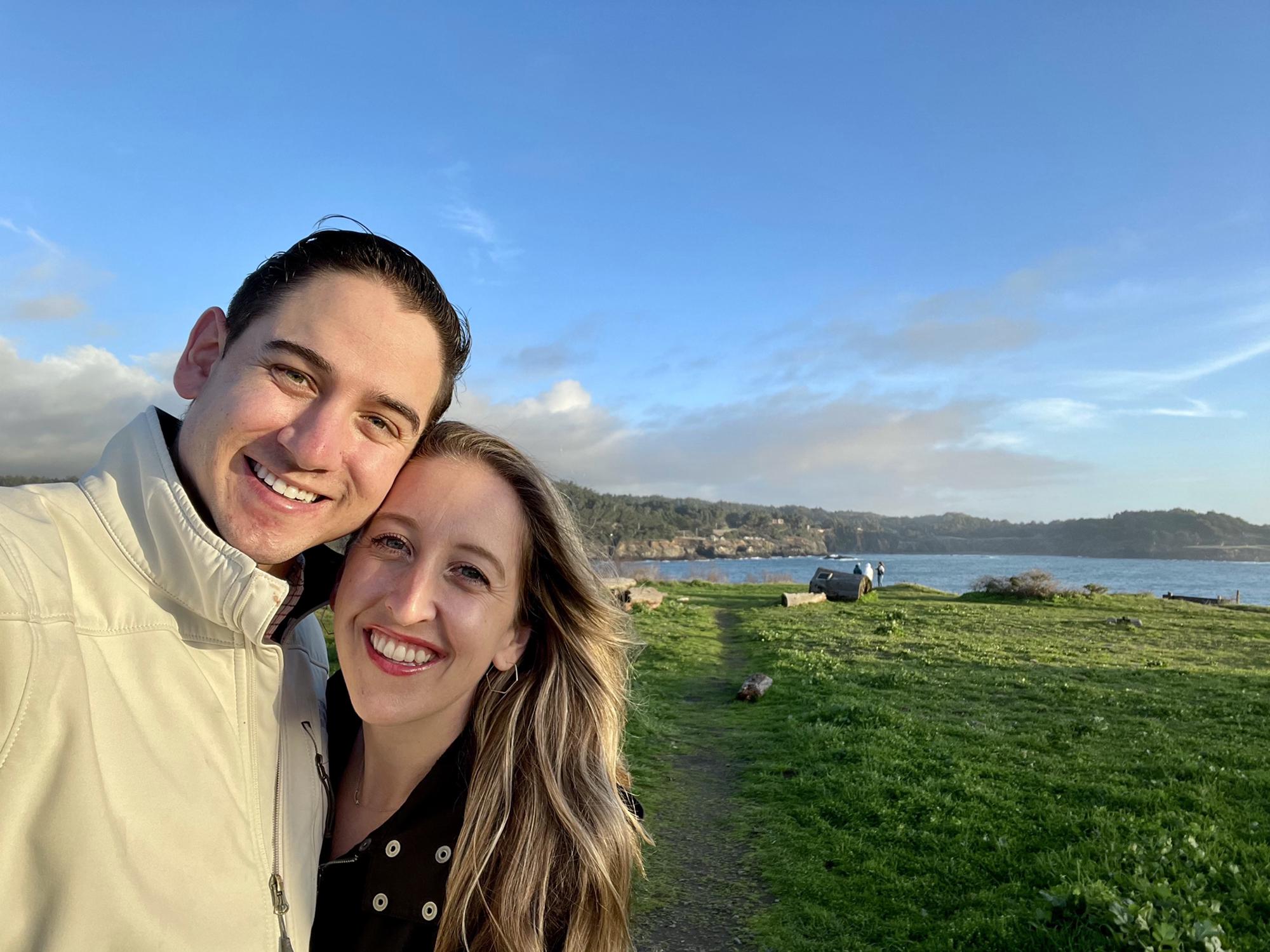 First trip to Mendocino, 9 months later, Mitch proposed pretty much right at this spot!
