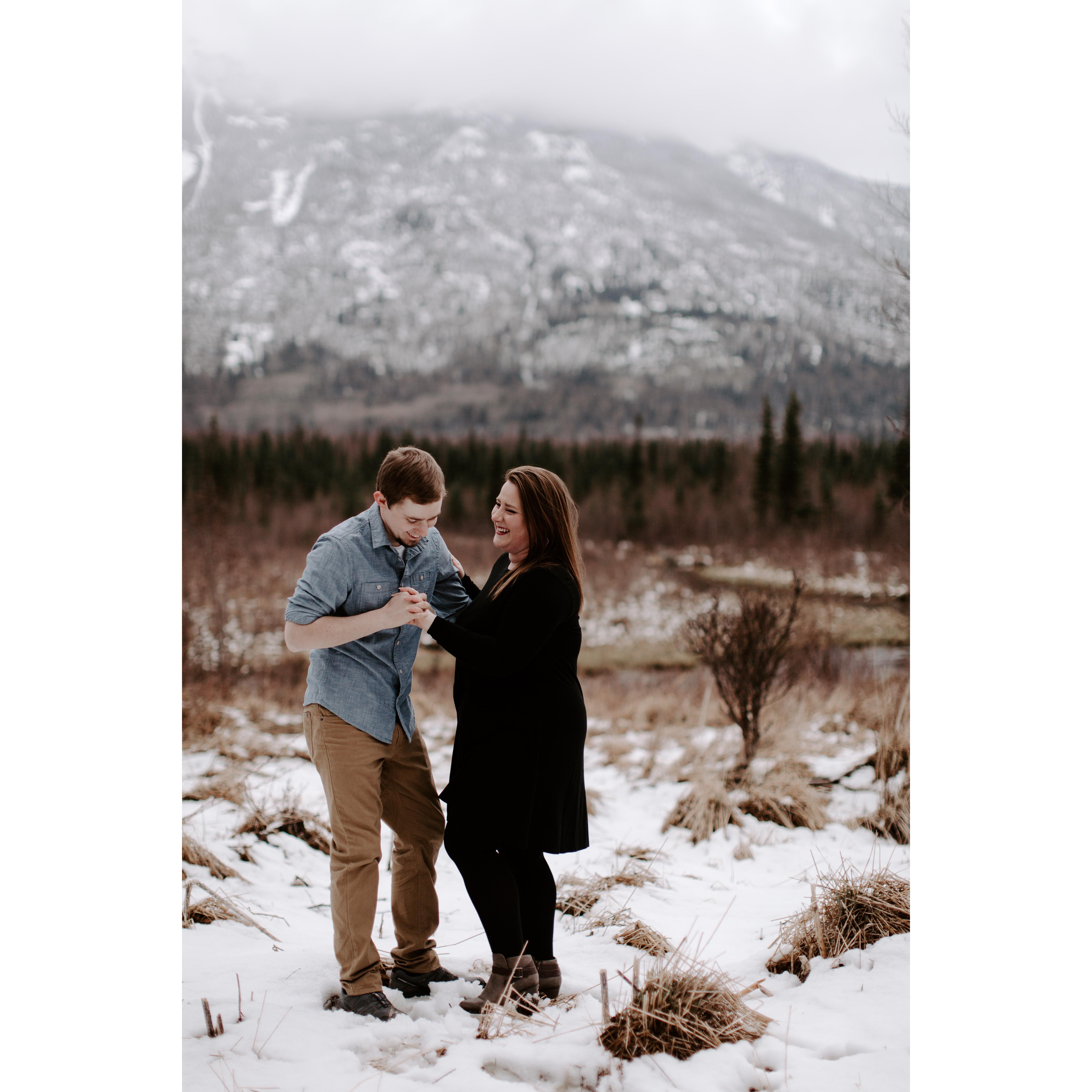 Engagement photos done in Alaska at Eagle River Nature Center by the amazing Sarah French.
Instagram: @sarah.french.photo
Facebook: @Sarah French Photo
Website: sarahfrenchphoto.com