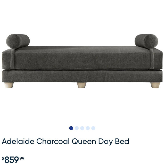 Adelaide Gray Polyester Fabric Queen Daybed