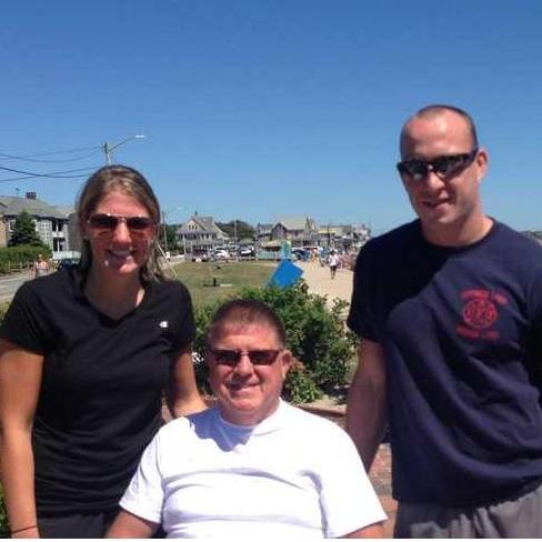 1st Falmouth Road Race pushing Pete for the MS Society - circa 2014