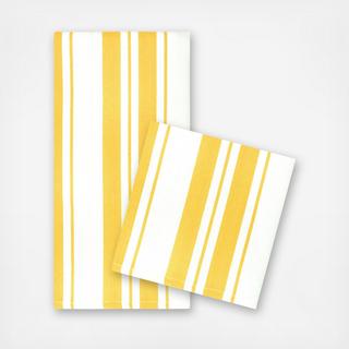 Striped 3-Piece Dishtowel + Dishcloth Set