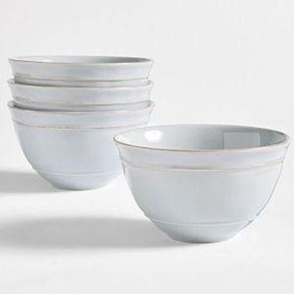 Cambria Handcrafted Stoneware Cereal Bowls, Set of 4 - Chambray
