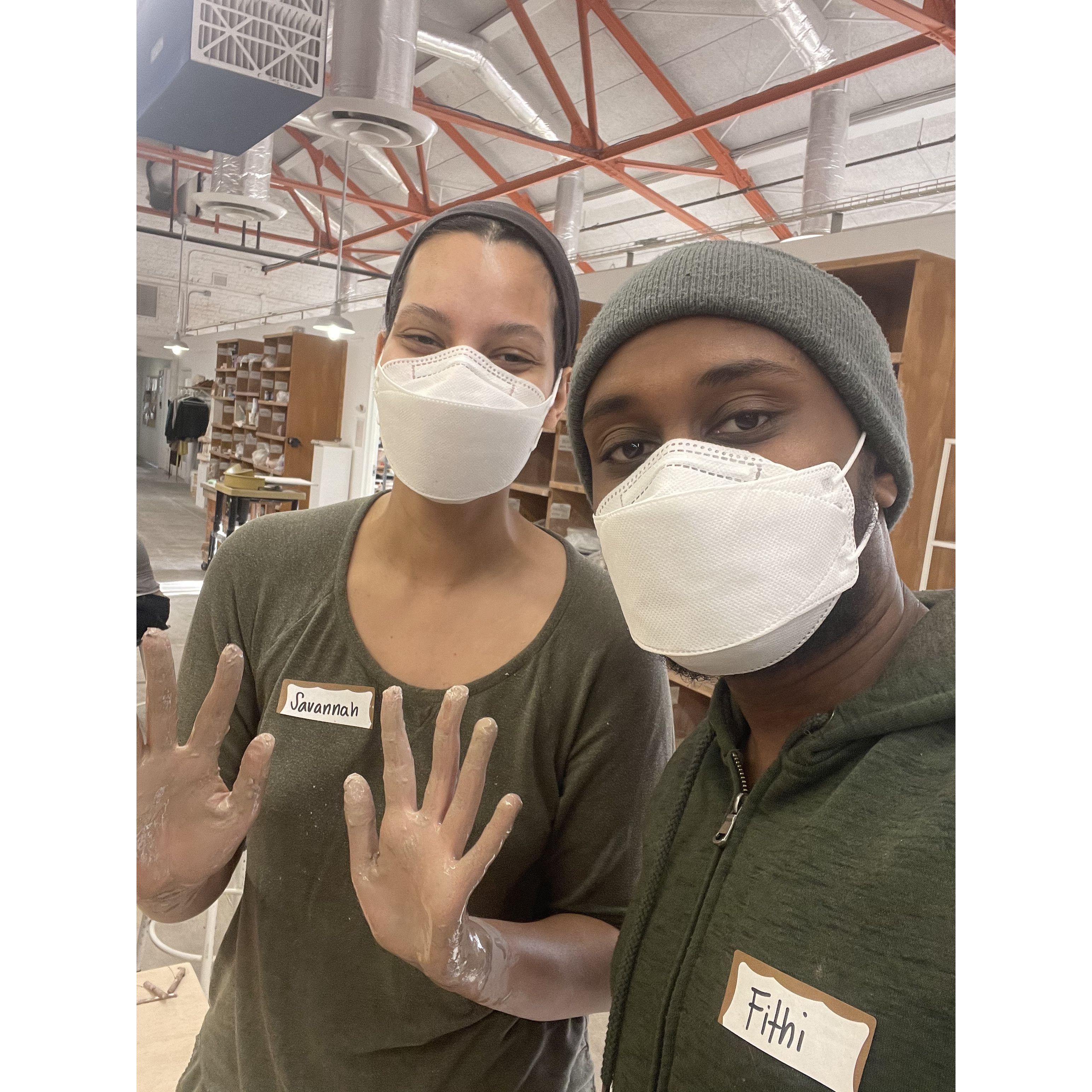 First pottery class together!