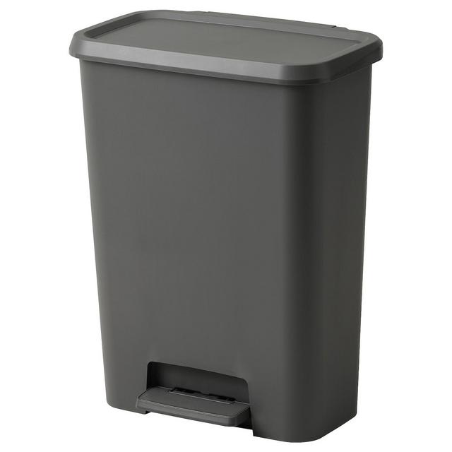 Step trash can, dark gray, 13 gallon