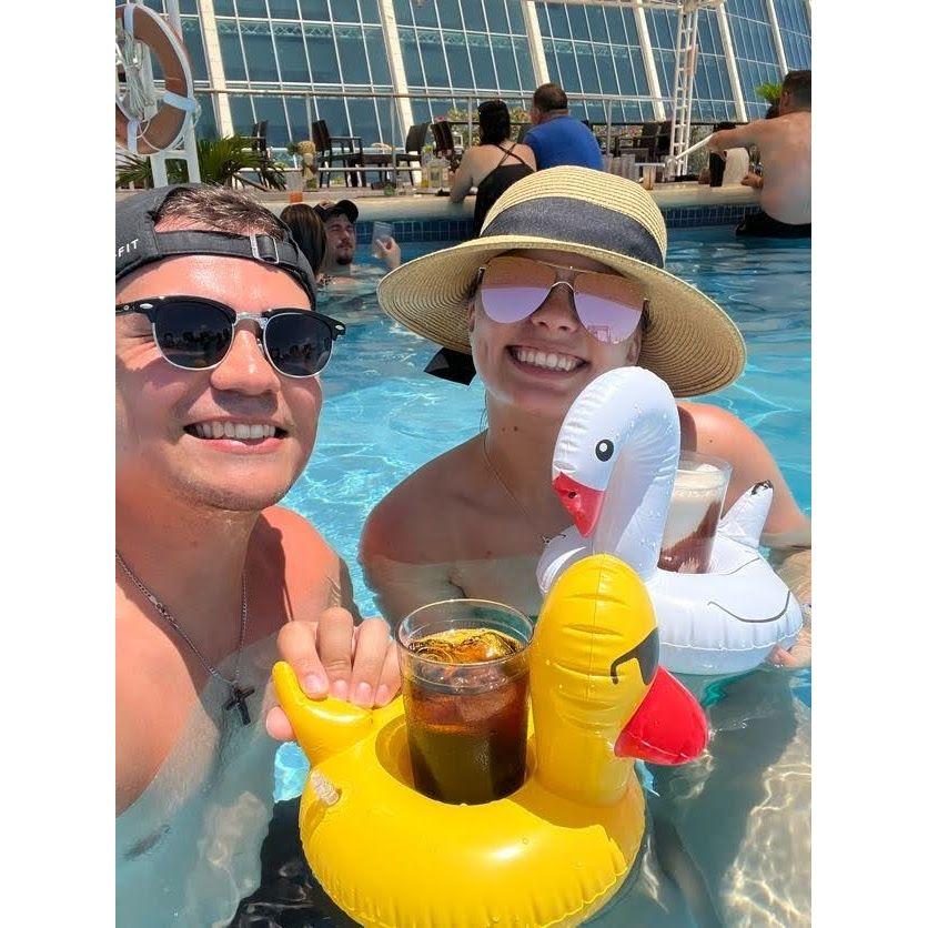 We loved floating in the pool with our delicious rum and cokes.