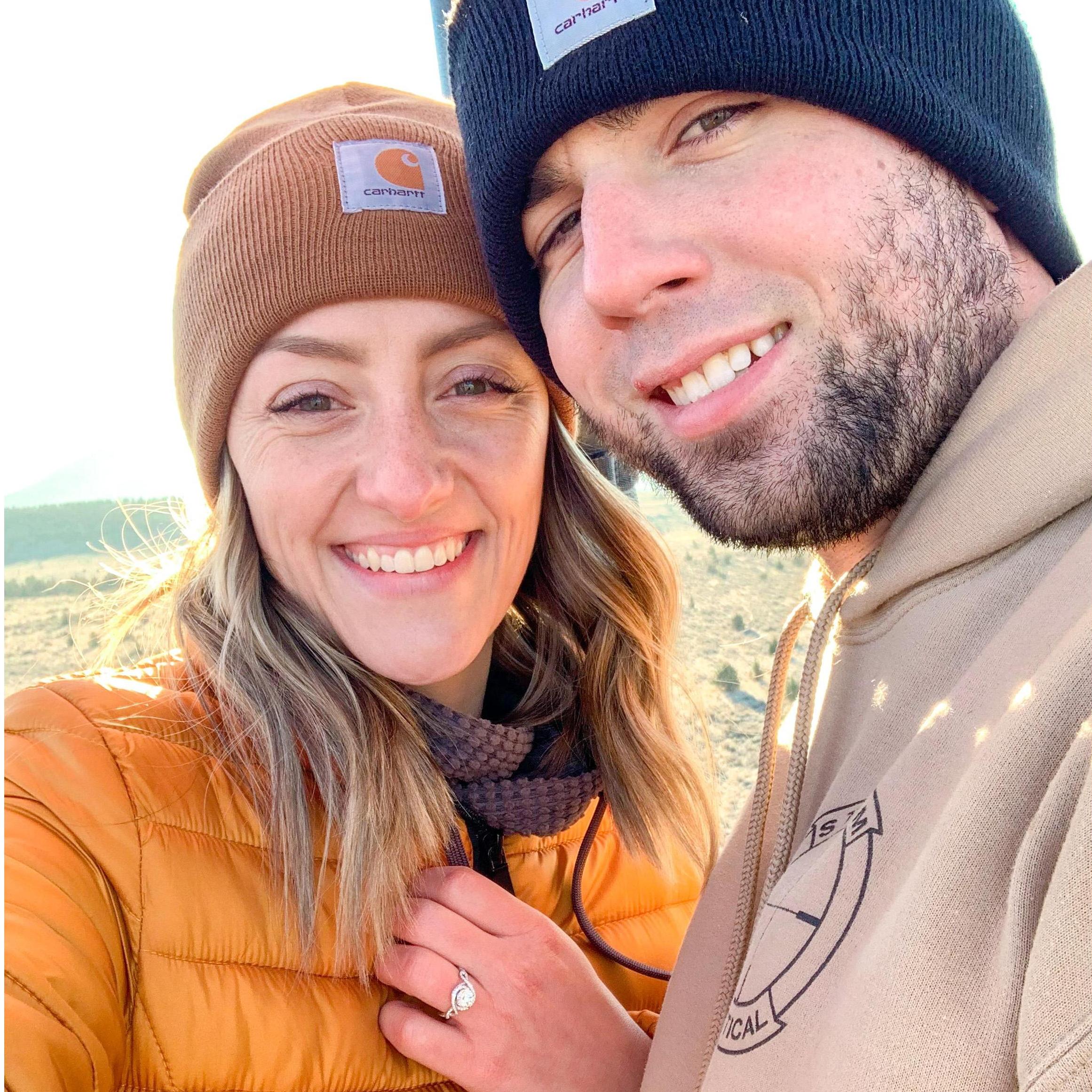 Taken just moments after he proposed 1,000 ft in the air in a hot air balloon over Terrebonne, OR last fall!