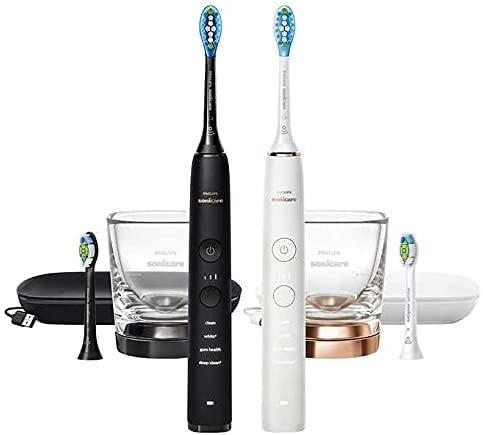 PHILIPS Sonicare Diamond Clean Rechargeable Toothbrush for Complete Oral Care 2-Pack Handles （Black