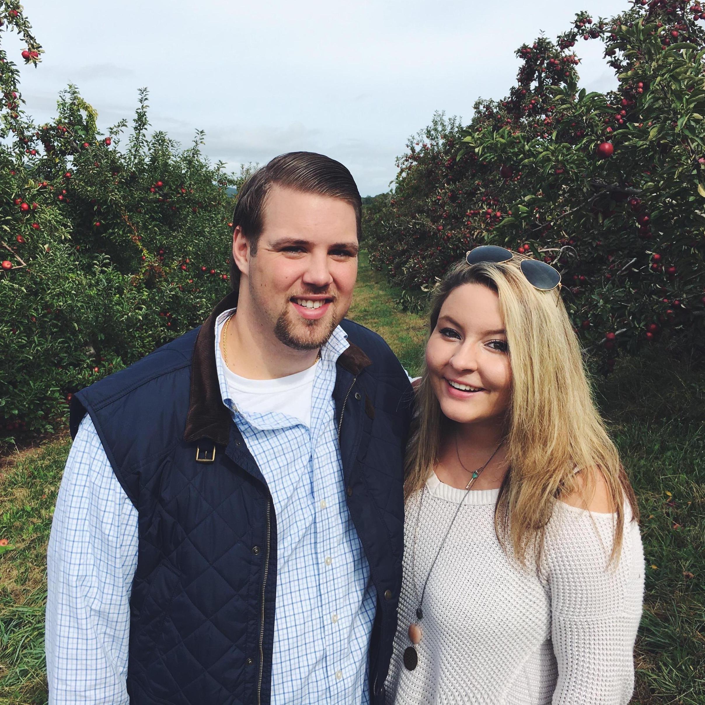 We have made it a tradition to go apple picking every year around our anniversary.  This picture was our first year anniversary together!