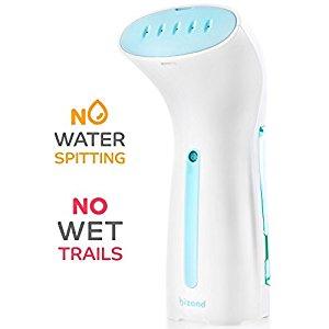 BIZOND Mini Clothing Steamer for Garments, Fabric, and Draperies - Compact, Portable, Handheld for Travel and Home - No Spitting, Works at All Angles - Best Professional Iron Alternative, 6.5 ft Cord