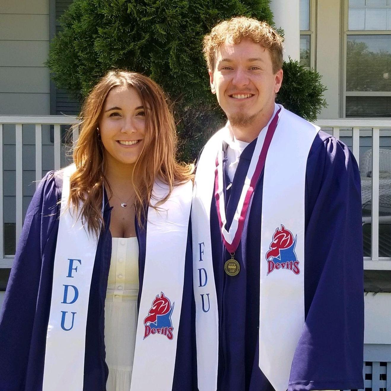Graduating College together... kinda  (different days, thanks Covid)