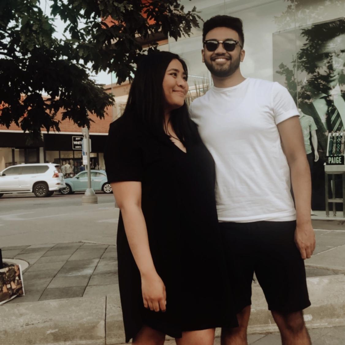 Our first photo together as a couple