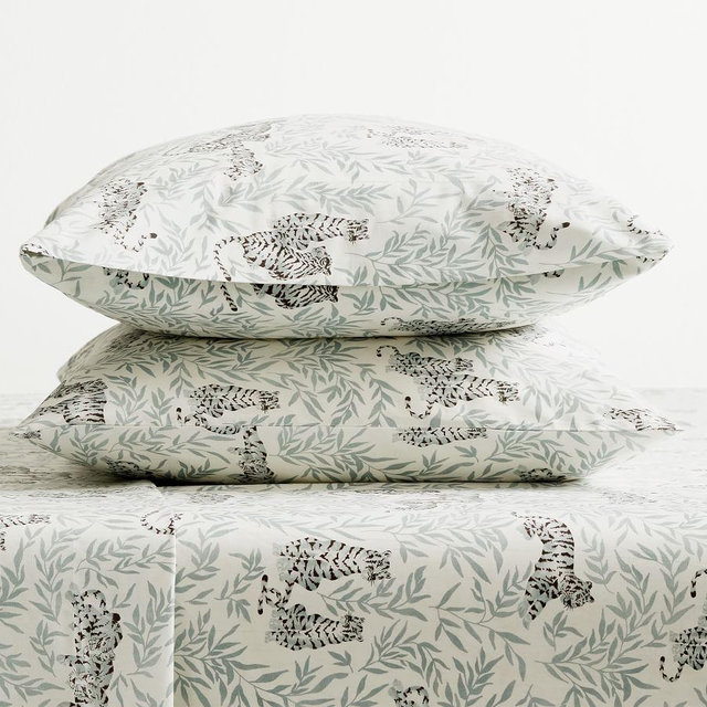Tiger Organic Percale Pillowcases, King, Set of 2