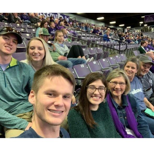 February 2019: Watching an SFA basketball game with the Vilvens!