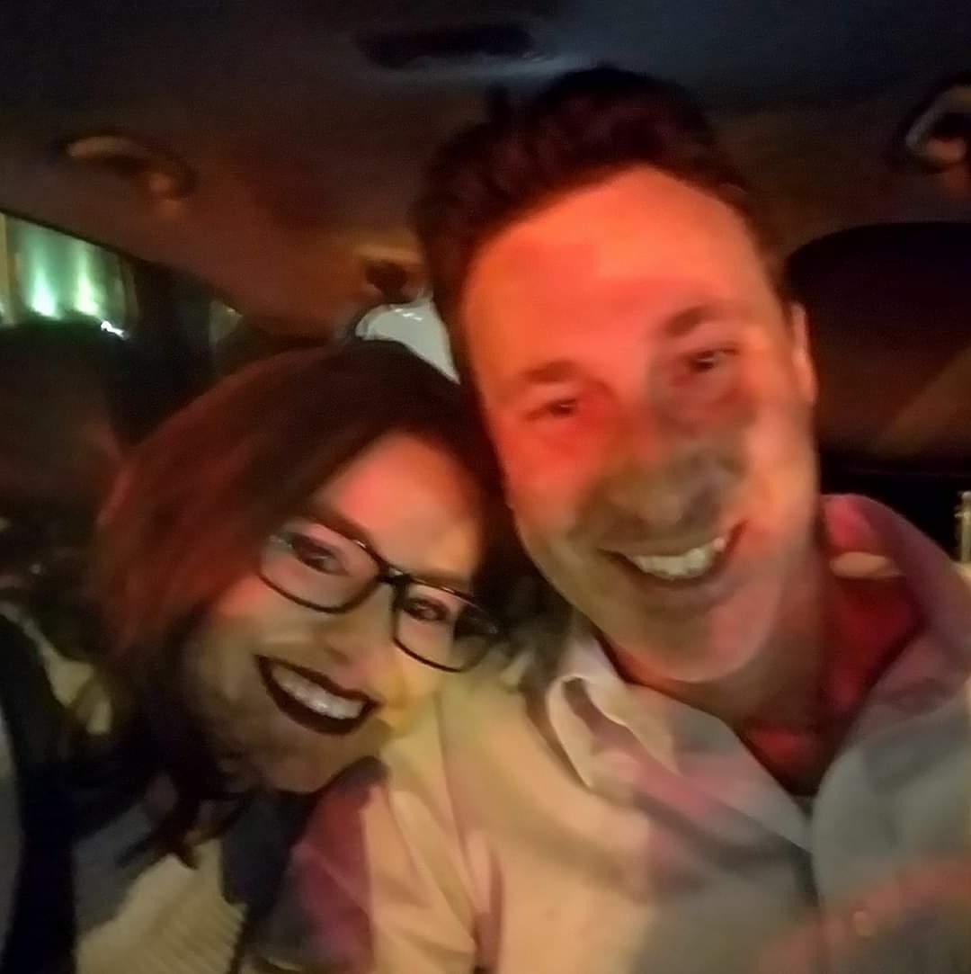 On our way to Impractical Jokers live!(my first Christmas present to Jason)