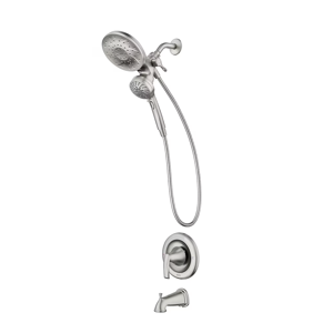 Moen Graeden Magnetix Spot Resist Brushed Nickel Bathtub and Shower Faucet with Valve