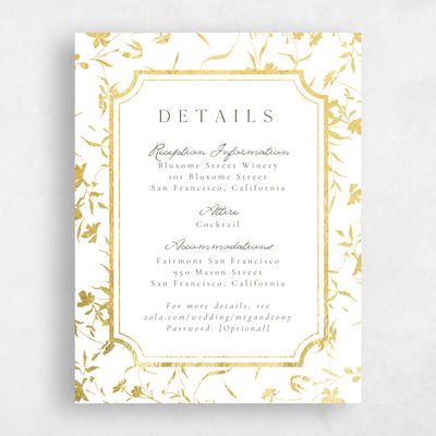 White Wedding Enclosure - Vasara Foil