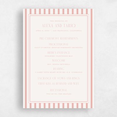 Dusty Peach, Orange Wedding Program - Azelie