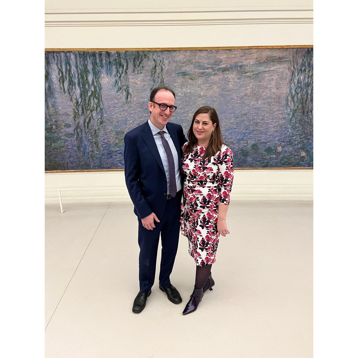 Just after getting engaged at Musee de l'Orangerie in Paris.